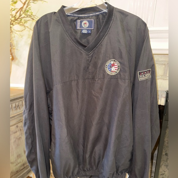 Footjoy US Open Windbreaker Black Golf Pinehurst 2005 Pullover Jacket Large L - Picture 2 of 9